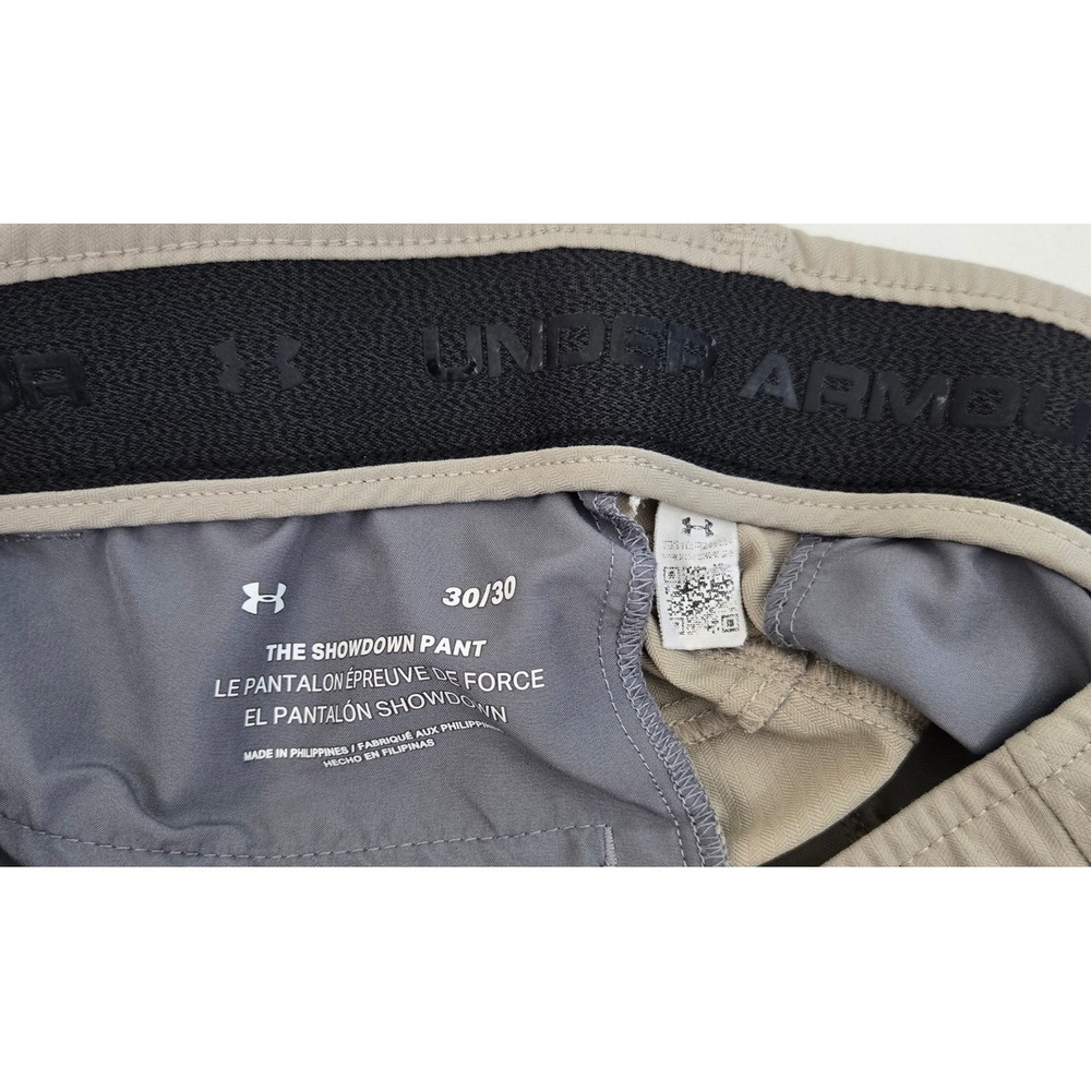 Under Armour  30x30 Showdown Golf Pants Khaki Performance‎ Stretch Ripstop Chino - Picture 3 of 10